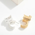 Wholesale ridged Metal Hoop Earrings D Brass Base