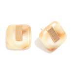 Wholesale short Marbled Acetate Square Earrings Textured Square Diameter