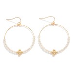 Wholesale metal Wire Hoop Drop Earrings Bubble Criss Cross Faceted Bead Details