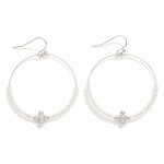 Wholesale metal Wire Hoop Drop Earrings Bubble Criss Cross Faceted Bead Details