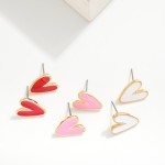 Wholesale enamel Heart Stud Earrings L