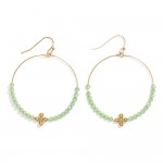 Wholesale beaded Drop Hoop Earrings Metal Bubble Criss Cross Detail L