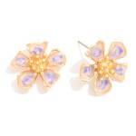 Wholesale enamel Flower Large Stud Earrings L