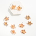 Wholesale enamel Flower Large Stud Earrings L