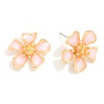 Wholesale enamel Flower Large Stud Earrings L