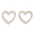 Wholesale rhinestone Studded Hollow Heart Large Stud Earrings L