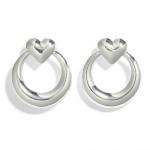 Wholesale metal Heart Hoop Door Knocker Post Drop Earrings L