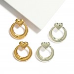 Wholesale metal Heart Hoop Door Knocker Post Drop Earrings L