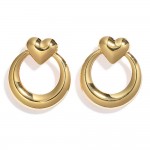 Wholesale metal Heart Hoop Door Knocker Post Drop Earrings L