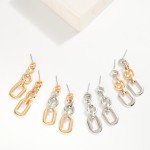 Wholesale linked Metal Geometric Drop Earrings L