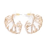 Wholesale hollow Metal Leaf Drop Earrings L