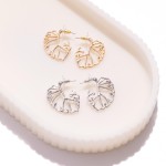 Wholesale hollow Metal Leaf Drop Earrings L