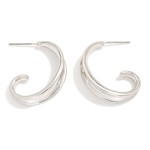 Wholesale curled Metal Hoop Drop Earrings L
