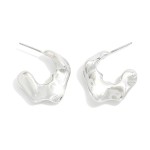 Wholesale pinched Metal Hoop Earrings D