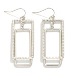 Wholesale textured Metal Nesting Rectangles Drop Earrings L