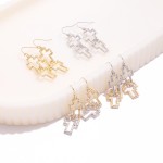 Wholesale linked Hollow Cross Drop Earrings L