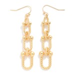 Wholesale small Textured U Chain Link Drop Earring D