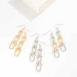 Wholesale small Textured U Chain Link Drop Earring D