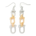 Wholesale small Textured U Chain Link Drop Earring D