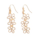 Wholesale linked Hollow Metal Flower Drop Earrings L