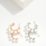 Wholesale pearl Studded Hoop Earrings D