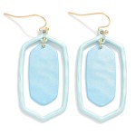 Wholesale painted Hammered Metal Nesting Hexagon Drop Earrings L