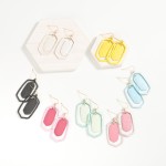 Wholesale painted Hammered Metal Nesting Hexagon Drop Earrings L