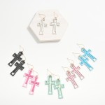 Wholesale nesting Painted Metal Cross Drop Earrings L