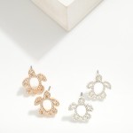 Wholesale rhinestone Studded Hollow Sea Turtle Stud Earrings L