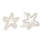 Wholesale rhinestone Studded Hollow Starfish Stud Earrings L
