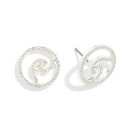 Wholesale rhinestone Studded Hollow Wave Stud Earrings L