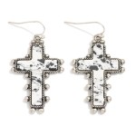 Wholesale western Stone Cross Drop Earrings L