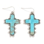 Wholesale western Stone Cross Drop Earrings L