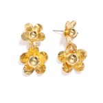 Wholesale linked Metal Flowers Post Drop Earrings L
