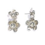 Wholesale linked Metal Flowers Post Drop Earrings L