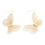 Wholesale metal Butterfly Drop Earring Cut Out Details Rhinestones L