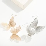 Wholesale metal Butterfly Drop Earring Cut Out Details Rhinestones L