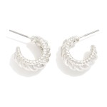 Wholesale chunky Twisted Metal Hoop Earrings D