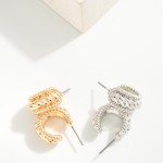 Wholesale chunky Twisted Metal Hoop Earrings D