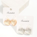 Wholesale set Two Stud Earrings Pearl Metal Tones L