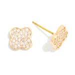 Wholesale rhinestone Studded Clover Stud Earrings L