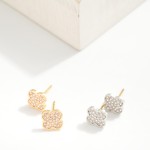 Wholesale rhinestone Studded Clover Stud Earrings L