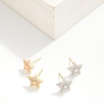 Wholesale rhinestone Studded Star Stud Earrings L