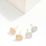 Wholesale clover Stud Earrings Rhinestone Details L