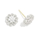 Wholesale rhinestone Flower Stud Earrings L
