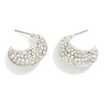 Wholesale rhinestone Studded Huggie Hoop Earring L