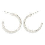Wholesale metal Beaded Hoop Earrings D