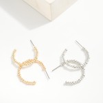 Wholesale metal Beaded Hoop Earrings D