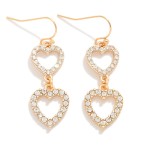 Wholesale linked Rhinestone Studded Hearts Drop Earrings L