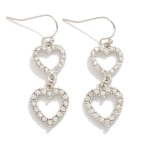 Wholesale linked Rhinestone Studded Hearts Drop Earrings L